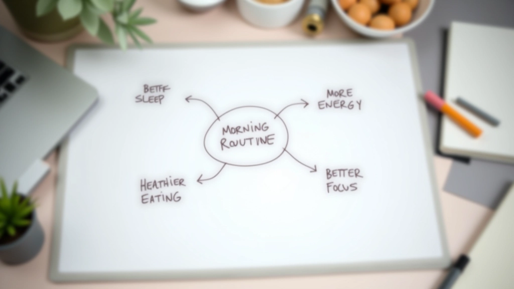 Habit chain reaction diagram showing one central habit triggering multiple positive lifestyle changes